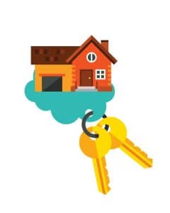 Key Of Dream House In Cloud Icon